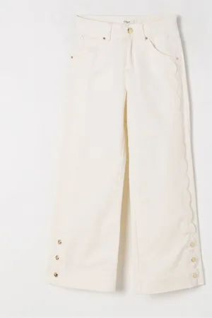 Chloé Jeans con orlo a smerlo in cotone bio