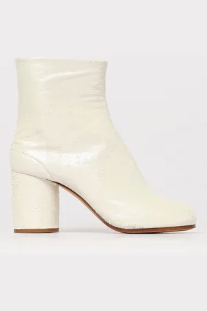 Maison Margiela Stivaletto Tabi in pelle floccata lamè