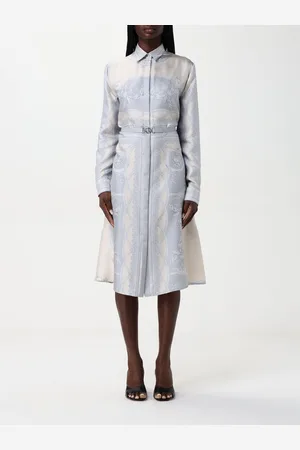 VERSACE Abito chemisier in seta con stampa