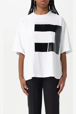 Elisabetta Franchi T-shirt oversize in cotone con maxi logo