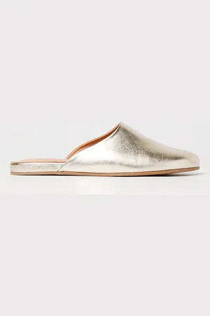 Ancient Greek Sandals Mules in pelle laminata