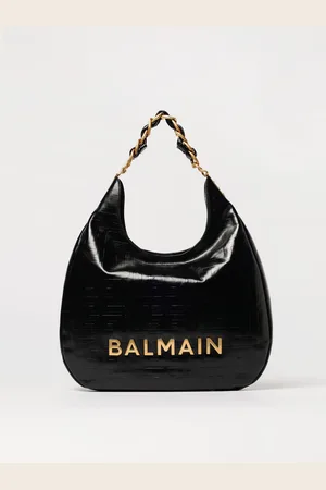 Balmain Borsa 1945 Hobo Soft Moon in pelle goffrata