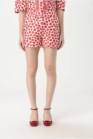 VERSACE Pantaloncino in seta con stampa grafica