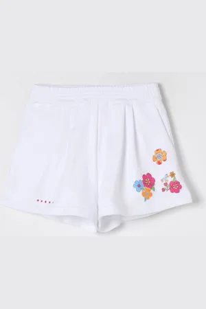 Marni Pantaloncino jogging in cotone con ricami floreali