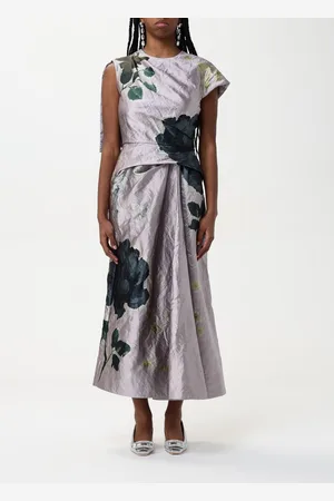 Erdem Abito in seta con stampa floreale