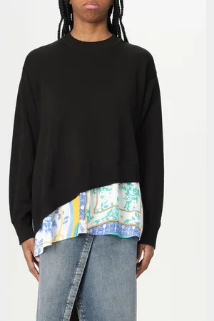 Moschino Pullover in cotone con inserti stampati