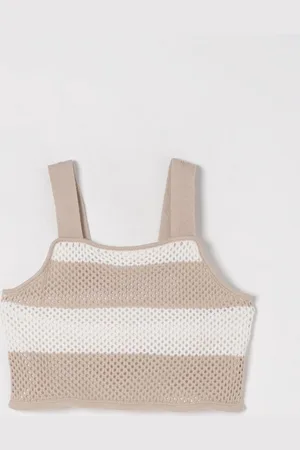 Max&Co. Top in cotone traforato a righe