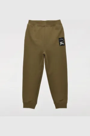 Burberry Pantalone jogging in cotone con toppa logo