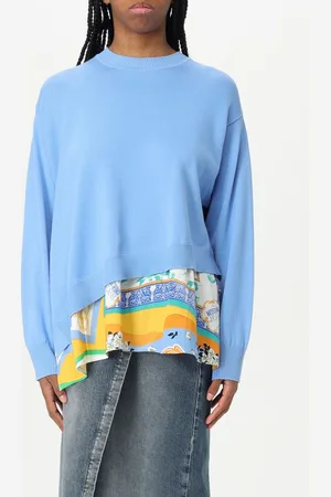 Moschino Pullover in cotone con inserti stampati