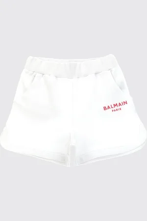 Balmain Pantaloncino jogging in cotone con logo