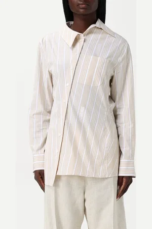 Jacquemus Camicia asimmetrica in cotone a righe
