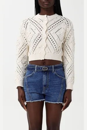 Twin-Set Cardigan cropped in maglia di misto cotone