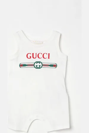 Gucci Tuta in cotone con logo Web