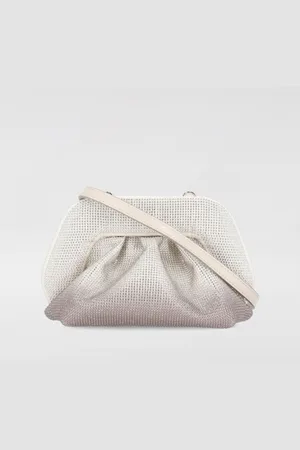 THEMOIRÈ Clutch Tia in tessuto con strass all over