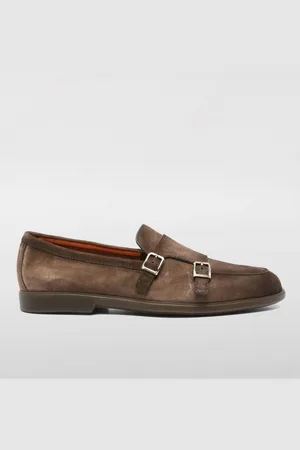 santoni Monk Strap in camoscio