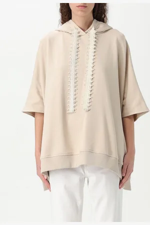 Dondup Felpa in cotone con inserti in pizzo
