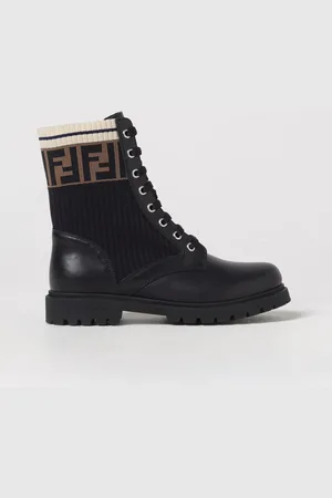 Fendi Stivaletto FF in pelle di vitello e cotone