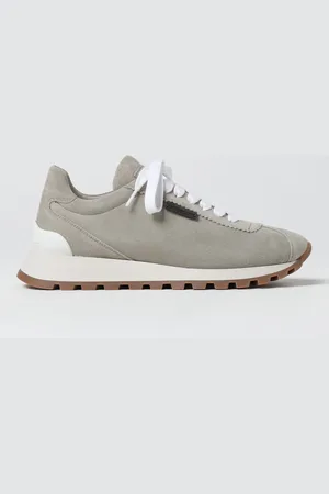 Brunello Cucinelli Sneakers in camoscio con monile