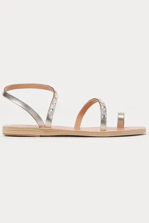 Ancient Greek Sandals Sandalo in pelle laminata con strass