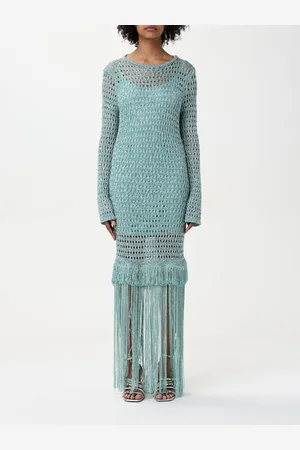 SIMONA CORSELLINI Abito in maglia lurex con frange