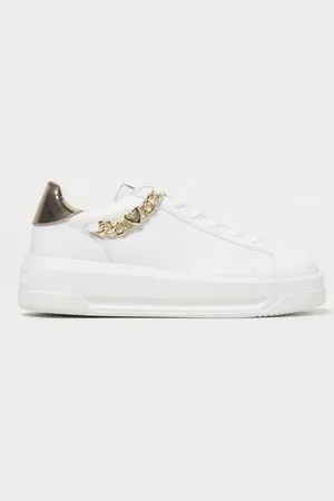 Moschino Sneakers in pelle con applicazione metallica