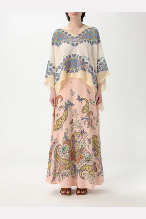 Etro Poncho in seta con stampa paisley