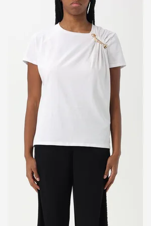 Elisabetta Franchi T-shirt in cotone con spilla