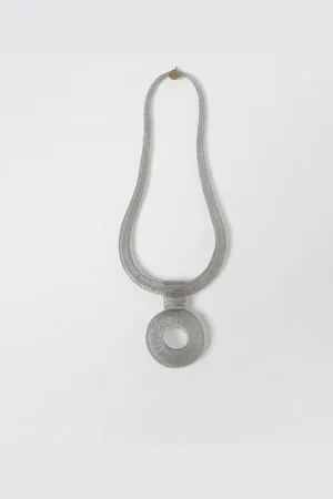 Maliparmi Collana in acciaio crochet con ciondolo