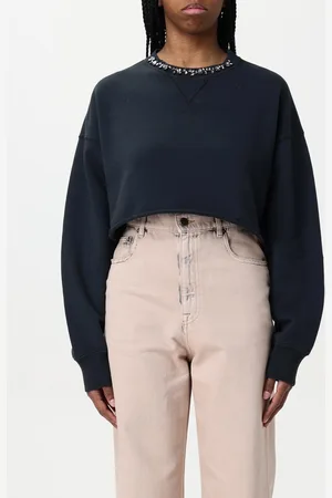 Golden Goose Felpa cropped in cotone con strass