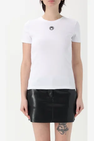 Marine Serre T-shirt in cotone con logo Crescent