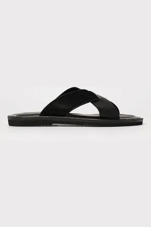 Emporio Armani Sandalo in pelle con design ad incrocio