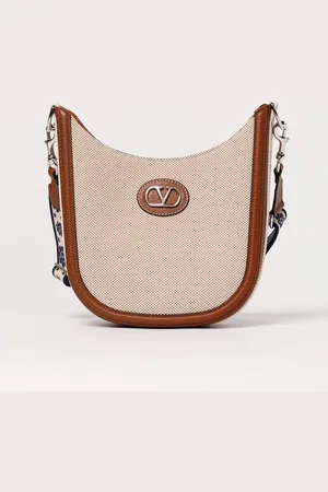 VALENTINO GARAVANI Borsa in tela di cotone e pelle