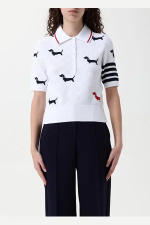 Thom Browne Polo in misto viscosa con logo