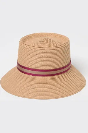 Borsalino Cappello in rafia con fettuccia in gros-grain