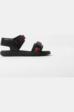 Gucci Sandalo Web in pelle e tessuto
