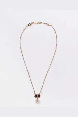 VALENTINO GARAVANI Collana OValette VLogo Signature in ottone con perla e strass