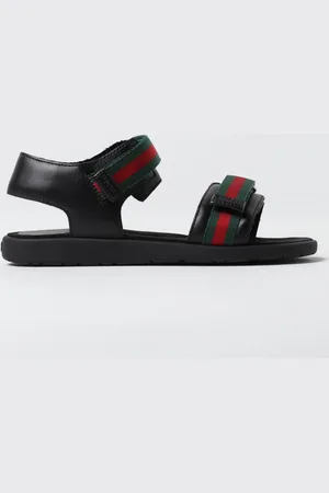 Gucci Sandalo Web in pelle e tessuto