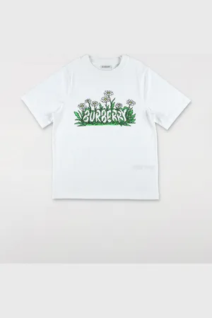 Burberry T-shirt in cotone con stampa logo