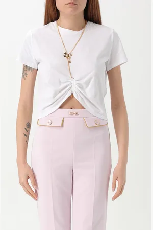 Elisabetta Franchi T-shirt cropped in cotone