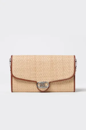 Ralph Lauren Borsa a tracolla in rafia con monogramma