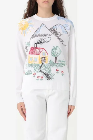Moschino Pullover in cotone con motivo grafica
