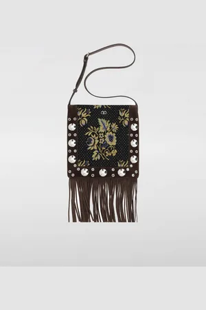 VALENTINO GARAVANI Borsa Nellcôte in tessuto jacquard floreale e frange