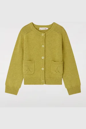 BONPOINT Cardigan a girocollo basic in lino e cotone