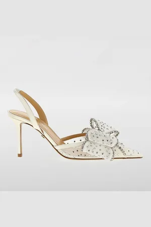 Mach & Mach Slingback Le Cadeau in nylon a rete con strass e fiocco