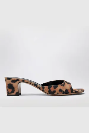 PARIS TEXAS Mules Lara in raso stampa animalier