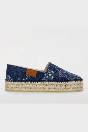 Etro Espadrillas in denim di cotone con motivo floreale jacquard