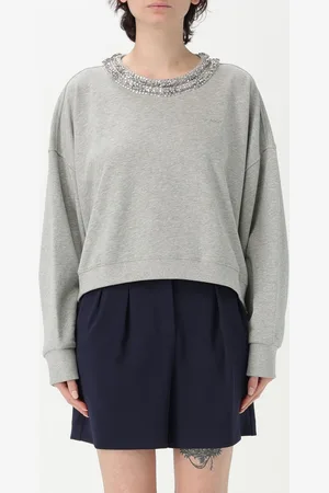 Pinko Felpa in cotone con strass