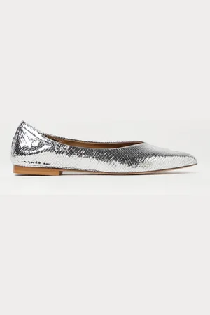 ANNA F. Ballerina in pelle laminata stampa pitone