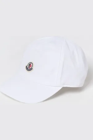 Moncler Cappello in cotone con patch logo