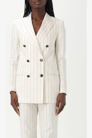 TAGLIATORE Blazer doppiopetto in cotone stretch a righe